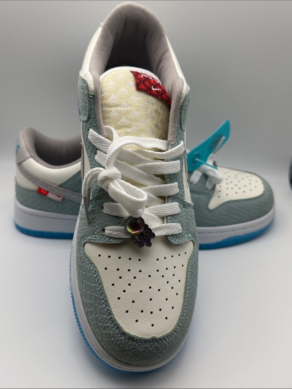 Nike Kids Sneakers in White, Light Green, and Blue